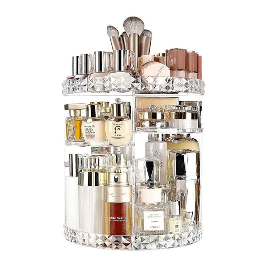 Diamond Pattern 360 Degree Rotatable Acrylic Mute Makeup Storage box®